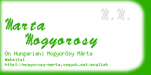 marta mogyorosy business card
